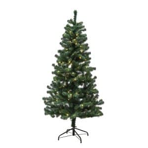 NORDIC WINTER Juletræ kunstig PVC "ALEX" 140 X 74 cm - m. LED-lys