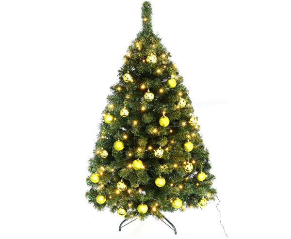 Juletræ 150 cm Maria med LED lys og lime julekugler