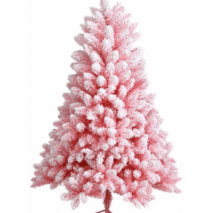 Kunstigt juletræ med sne H150 x Ø100 cm - Pink