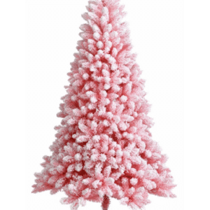 Kunstigt juletræ med sne H180 x Ø115 cm - Pink