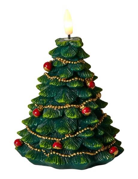 Da'core LED lys med 3D flamme juletræ grøn