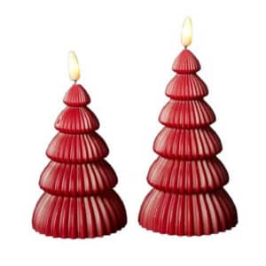 Da'core LED lys med 3D flamme juletræ rød 2-pak