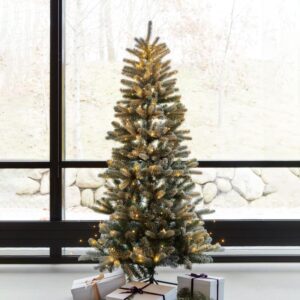 Sirius - Elias Juletræ 195 LED, 150 cm, Hvid/Grøn