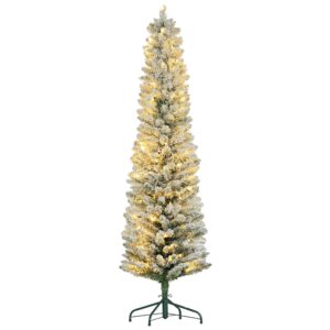 Juletræ 180 cm, LED-lyskæde, kunstigt lys, flammehæmmende, metalfod, grøn