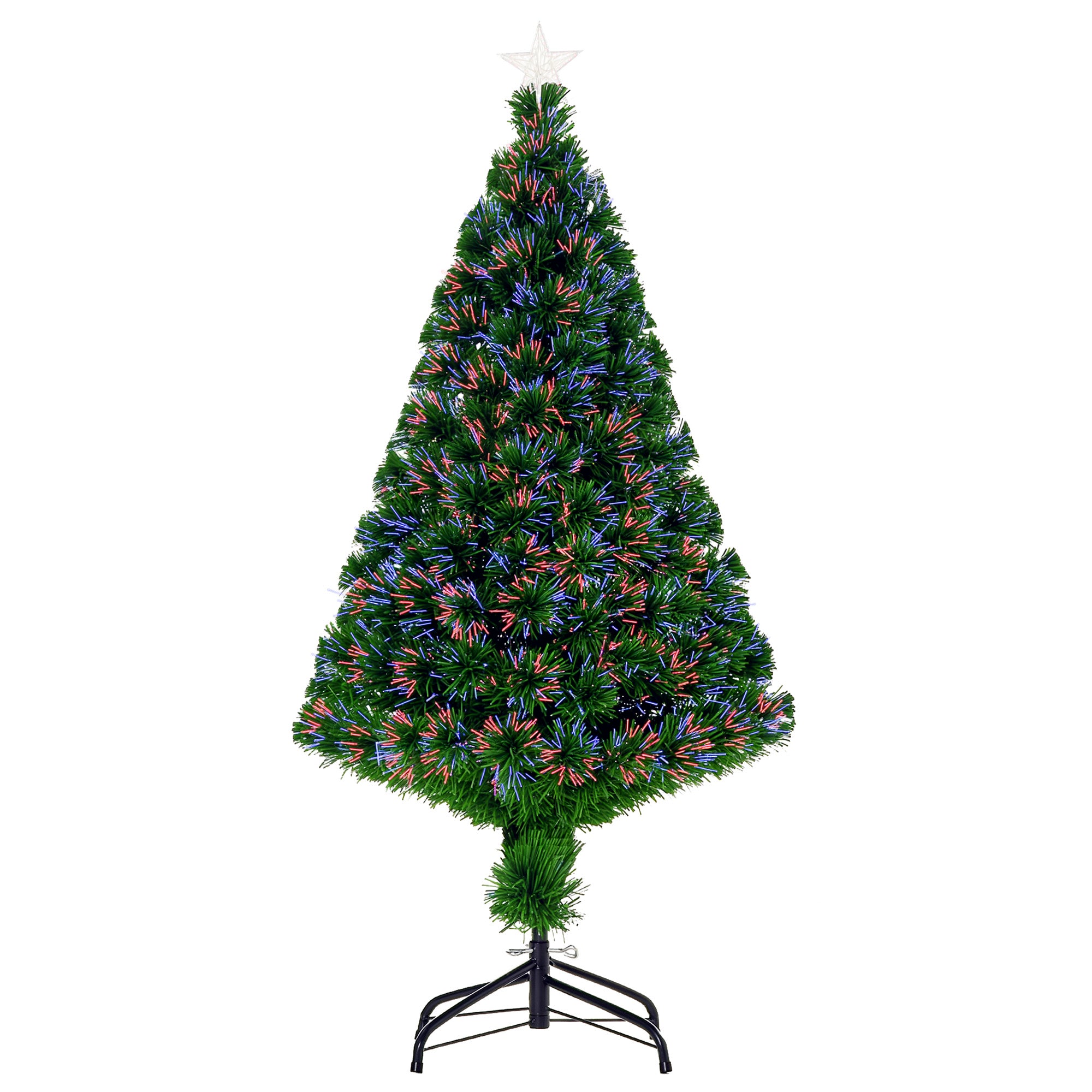 Juletræ, kunstig gran med julepynt, LED-lys, 60 x 60 x 120 cm, grøn