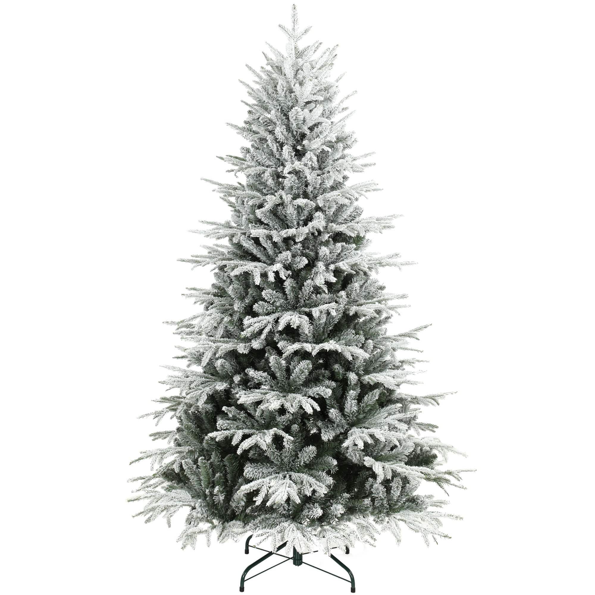 Snedækket juletræ 180 cm med 1920 spidser, foldesystem, kunstigt, fuldt